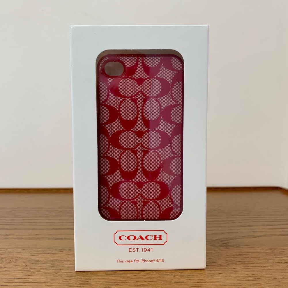 COACH Red/Red SIGNATURE Logo iPHONE 4/4S CASE